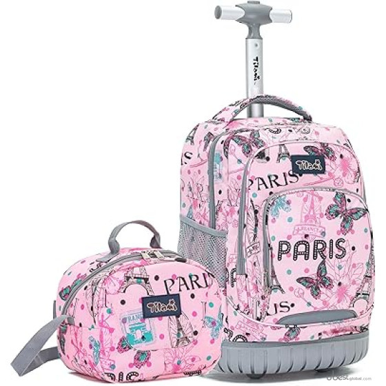 NEW TILAMI Rolling Backpack for Kids 18 Inch Wheeled Laptop Backpack Kids School Travel