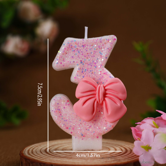 Butterfly Bow Glitter Candle