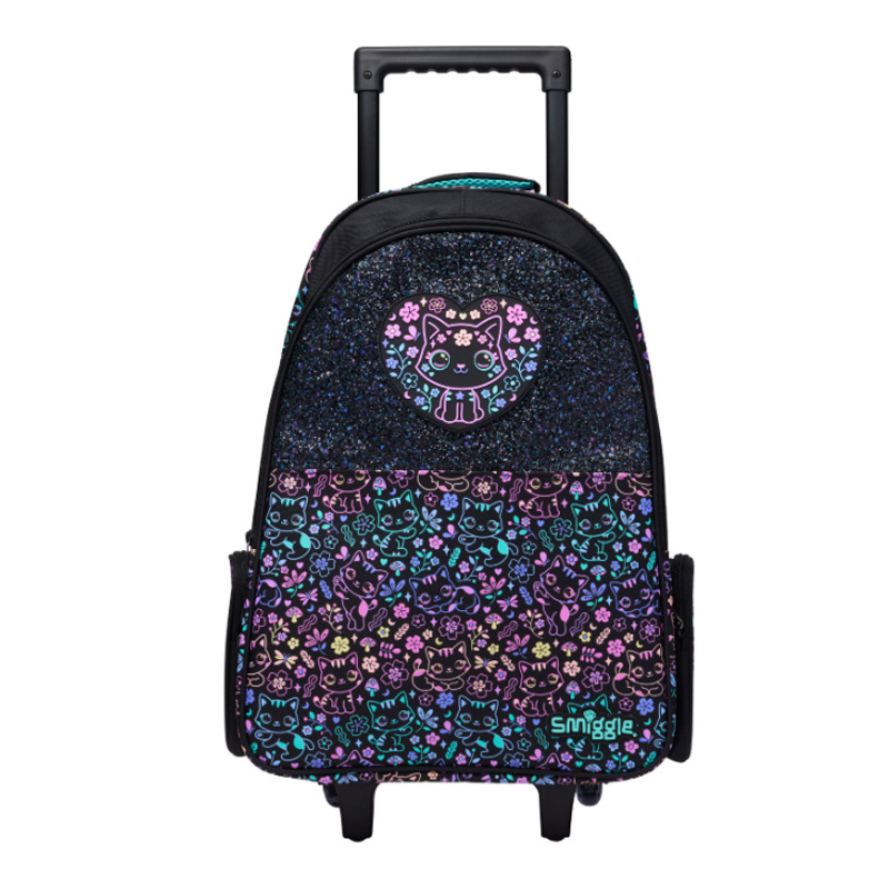 Australian Smiggle trolley school bags: large-capacity cartoon wheeled school bags, primary and middle school students' shoulder backpacks