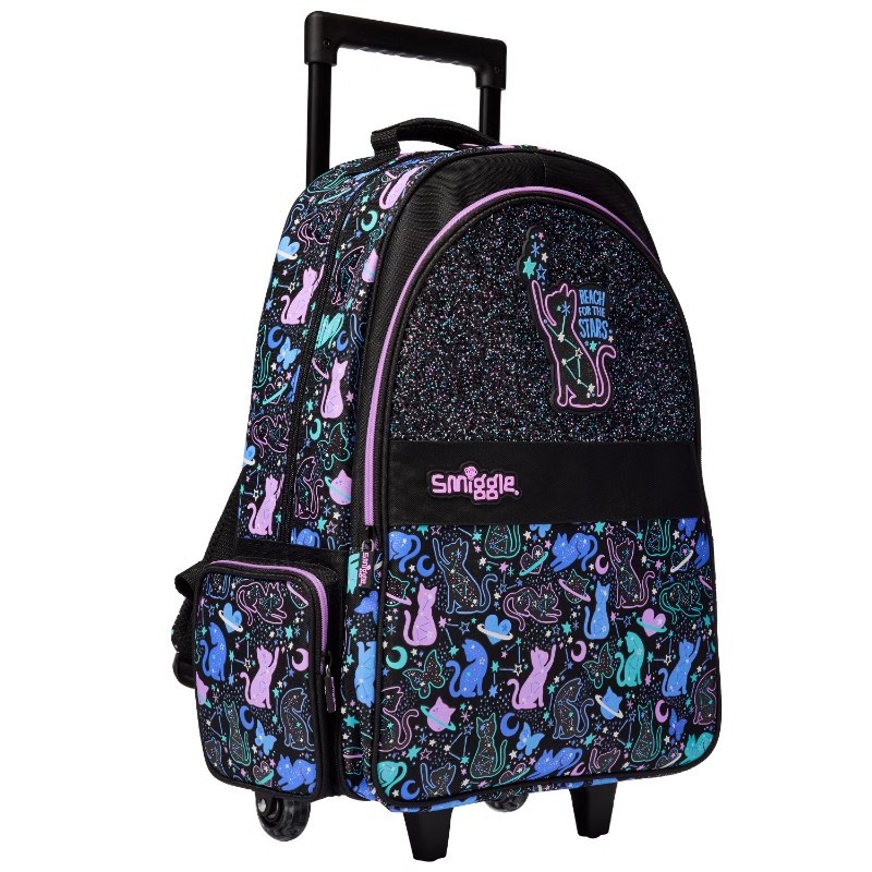 Australian Smiggle trolley school bags: large-capacity cartoon wheeled school bags, primary and middle school students' shoulder backpacks